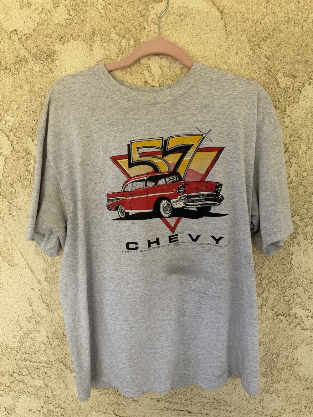 Vintage T Shirt Chevrolet 57 Chevy General Motors Crewneck 90s Gray Size XL